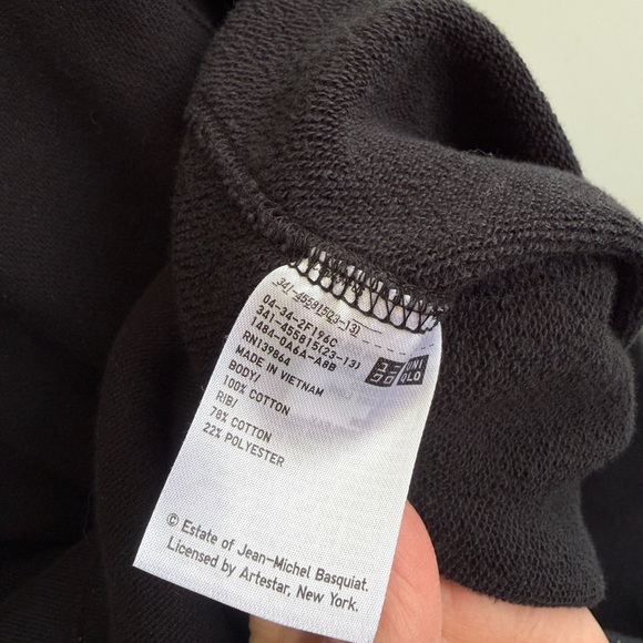 Like new Uniqlo UT NYC Pop icons Jean Michel Basquiat hoodie S. King Pleasure - Picture 5 of 7